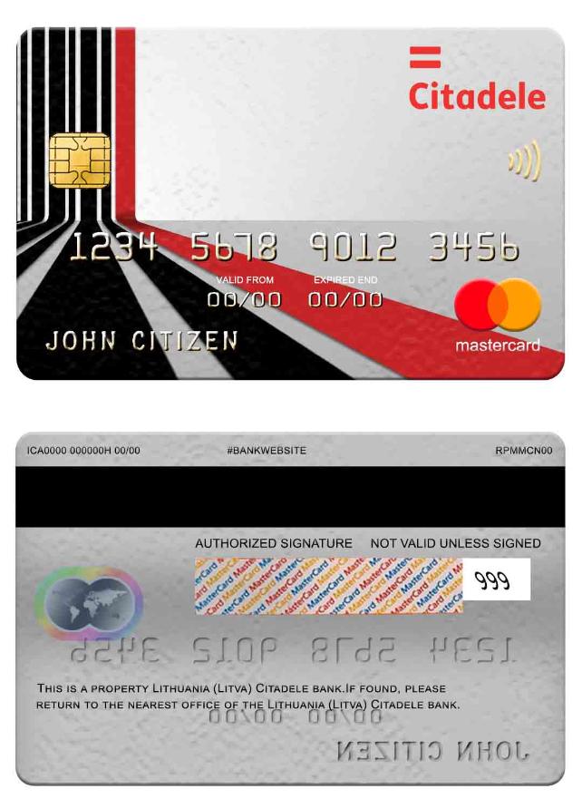 Lithuania (Litva) Citadele bank mastercard